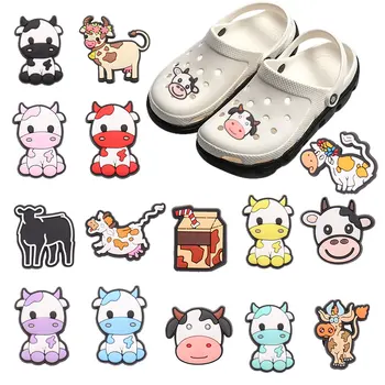 1-15 шт Разноцветные сандалии для животных из коровьего молока, подвески для обуви Для мальчиков и девочек, милые украшения на пуговицах, сделай САМ, Croc Jibz, подарок на день рождения