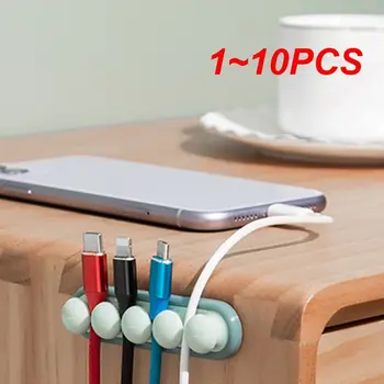 1 ~ 10ШТ Силиконовый Органайзер для USB-кабеля, устройство для намотки кабеля, Зажимы для управления опрятностью на рабочем столе, держатель кабеля для мыши, Органайзер для проводов наушников