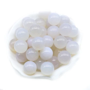 16ШТ 16 мм Белые Агатовые Сферы для снятия стресса и шарики Полированные для медитации, балансирующие Украшения дома Хрустальные бусины