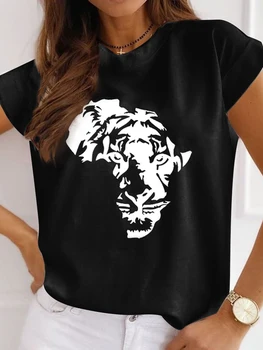 2023 Забавная футболка с изображением карты Африки, женское творчество, летние оригинальные модные топы в стиле харадзюку для крутых девушек, женская рубашка