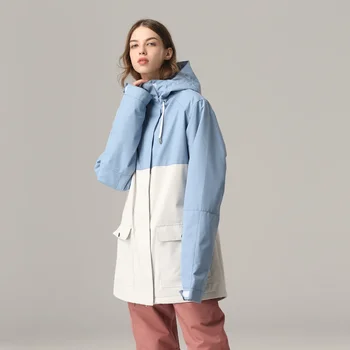 2024 Ветрозащитные женские пальто для сноуборда с капюшоном, Зимняя теплая женская лыжная куртка, Уличная горная водонепроницаемая женская зимняя одежда