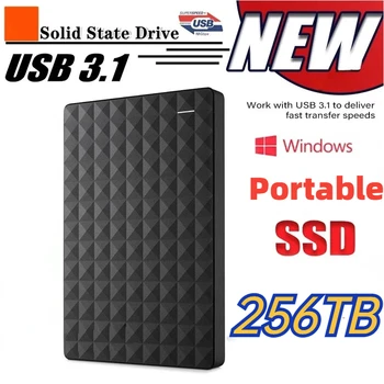 2024 Новый Оригинальный Портативный SSD-Накопитель 16 ТБ 256 ТБ USB 3.1 Внешние Твердотельные Накопители Емкостью 2,5 дюйма для Настольных Компьютеров PS4 Ноутбуки