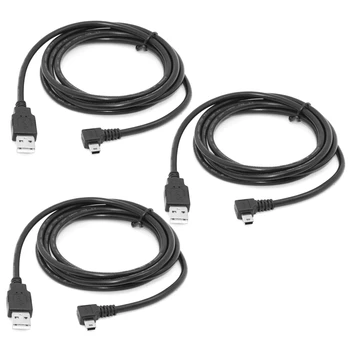 3X1,8 м Mini USB B Type 5Pin с разъемом 90 градусов влево под углом к разъему USB 2.0 для передачи данных Черного цвета