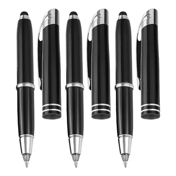 3шт светодиодных металлических световых ручек Ручки для сенсорного устройства Светящиеся шариковые ручки Офисные канцелярские принадлежности