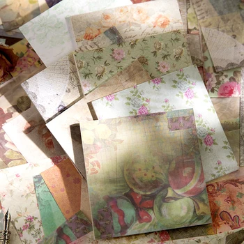 50шт Цветов Материал бумажная книга коллаж садовая заметка учетная запись ручной блокнот для заметок Материалы для записей 100 мм