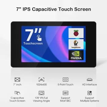 7-Дюймовый IPS Емкостный Сенсорный Экран 1024*600 IPS Монитор С Задней Крепежной Конструкцией для Raspberry Pi LattePanda Beaglebone Jetson Nano