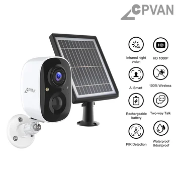 CPVAN Беспроводная IP-камера 2.4G WiFi HD 1080P Наружная камера видеонаблюдения с водонепроницаемым интеллектуальным видеонаблюдением ночного видения с искусственным интеллектом