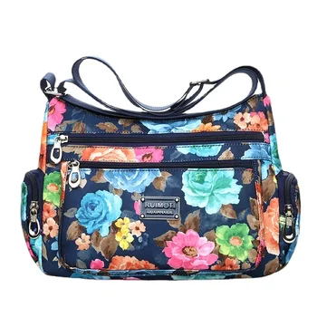 JBP, сумка через плечо с цветочным рисунком, модная женская сумка в сельском стиле, винтажная легкая сумка-мессенджер в европейском и американском стиле на молнии