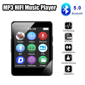 MP3-плеер Bluetooth Музыкальный стереодинамик Hi-Fi, портативное мини-воспроизведение видео MP4 Со светодиодным экраном, запись голоса для Walkman New