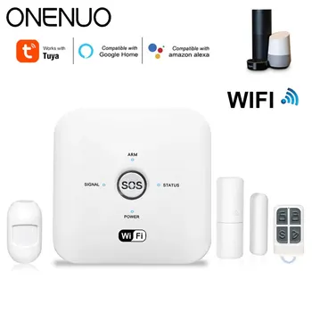 ONENUO Home Security Умная Противоугонная WiFi Сигнализация с Датчиком Двери и Движения Tuya Smart App Control 80dB Сигнализация