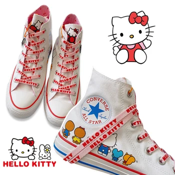 Sanrio Hello Kitty Милые Плоские Шнурки 120-160 см для Кроссовок С Мультяшным Принтом, Цветные Шнурки для обуви, Классические Мягкие Шнурки для обуви