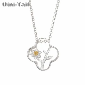 Uini-Tail 2019 новый список тибетского серебра 925 пробы простое ожерелье в виде цветка сливы модные изысканные серебряные украшения в виде цветка сливы