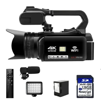 WIFI Видеокамера 4K Видеокамера 64MP 60 кадров в секунду HD Автофокус Видеоблогинг 4,0 
