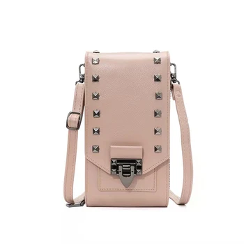 XZAN Design Мини-сумка для мобильного телефона из искусственной кожи с заклепками, женская сумка через плечо, популярная Маленькая Женская сумочка, многофункциональный кошелек