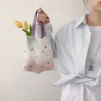Youda 2022 Женская милая Японская сумочка-фея с вышивкой, маленькая сумка из органзы с вишневыми фруктами, летние женские сумки для девочек