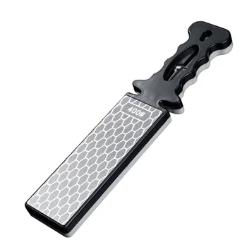 Алмазная пластина для заточки ножей 5 в 1 с двухсторонней зернистостью 400/1000, Сотовая поверхность, Уличный кухонный шлифовальный инструмент
