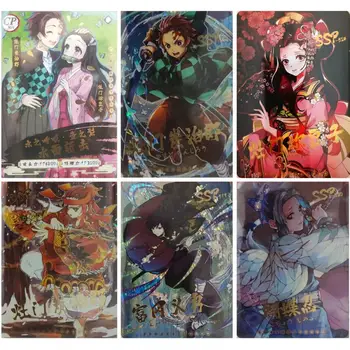 Аниме Demon Slayer SSP Кегай Камадо Незуко Агацума Зеницу SSP коллекционная открытка, вышедшая из печати, детские игрушки, Настольная игровая карта