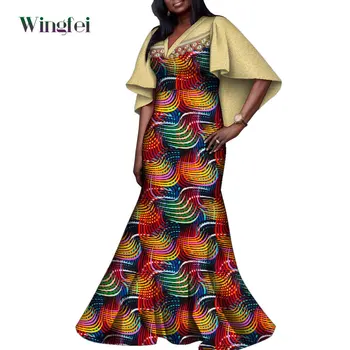 Африканские платья для женщин, модные африканские халаты в Анкаре, элегантное лоскутное Африканское длинное платье Макси для вечеринок WY10373