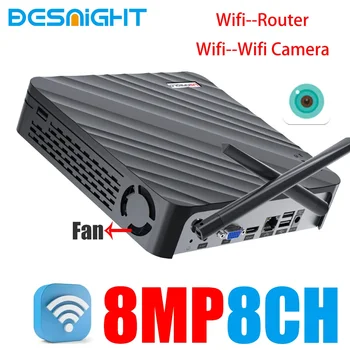 Беспроводное Подключение Маршрутизатор Wifi NVR 8CH 4MP 8MP iCSee Беспроводной Видеомагнитофон Для Системы Видеонаблюдения Face Human