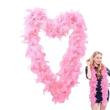 Боа из розовых перьев, украшение в виде индейки, гирлянда из перьев розового цвета, мягкие аксессуары для праздничных костюмов, костюм для девочек для косплея
