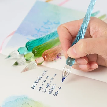 Винтажные перьевые ручки для макания в стекло с подарочной коробкой