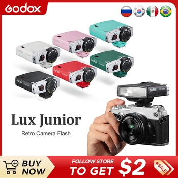Вспышка для камеры Godox Lux Junior GN12 CCT 6000 К ± 200 К 7 уровней срабатывания вспышки Speedlite для камеры Canon Nikon Fujifilm Olympus Sony