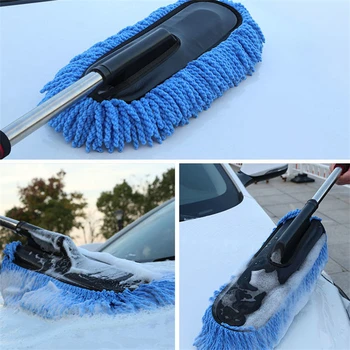 Выдвижной набор инструментов для чистки автомобиля с губкой для удаления грязи, щеткой для вощения автомобиля и набором для удаления пыли