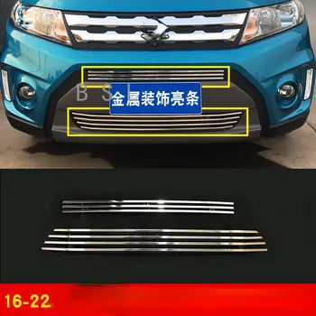 высококачественная передняя решетка из нержавеющей стали с отделкой вокруг гоночных решеток для стайлинга автомобилей Suzuki Vitara 2016-2020
