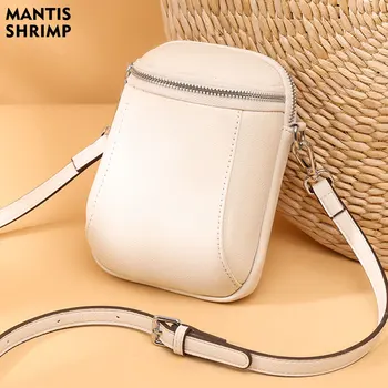Женская кожаная маленькая сумка через плечо из натуральной кожи, сумка-мессенджер через плечо, сумка для мобильного телефона, мини-женская сумочка и портмоне.