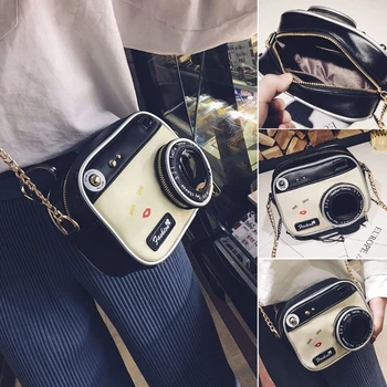 Женская модная маленькая сумка в форме камеры через плечо, сумка-мессенджер 066C
