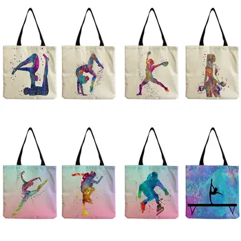 Женская сумка для художественной гимнастики, сумка для покупок большой емкости, уличная экологичная дорожная пляжная сумка, настраиваемая сумочка