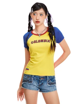 Женская футболка Y2k Baby Tee с коротким рукавом, футболки с графическим рисунком для девочек-подростков, винтажная эстетическая футболка 90-х, милая уличная одежда 2000-х годов