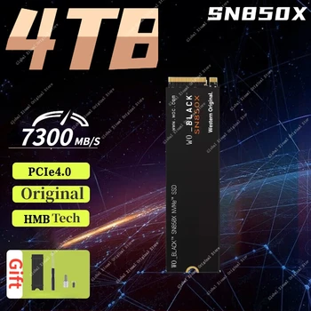 Западный Оригинальный SSD WO_BLACK SN850X M.2 NVMe PCIe 4.0 Со скоростью чтения до 7300 Мбит/с 2280 SSD для Портативного Игрового компьютера PS5 Playstation 5