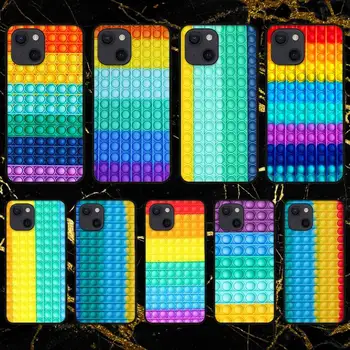 Игрушки для снятия стресса Pop Fidget Reliver Rainbow Чехол для телефона iPhone 11 12 Mini 13 Pro XS Max X 8 7 6s Plus 5 SE XR Shell