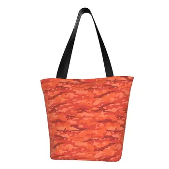 Камуфляжная военная сумка для покупок, Оранжевые камуфляжные сумки для колледжа, женская дизайнерская сумка через плечо, повседневная сумка-тоут из полиэстера