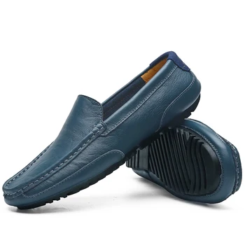 Кожаная мужская обувь Роскошные Модные 2020 Повседневные Официальные лоферы без застежки Мужские мокасины Итальянская Черная Мужская обувь для вождения Кроссовки