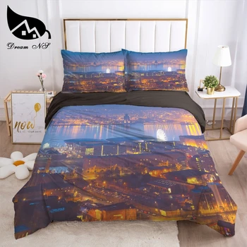 Комплект постельного белья с высокоточной печатью Dream NS City landscape Комплект постельного белья, домашний текстиль, постельное белье, комплект пододеяльников с видом на ночь