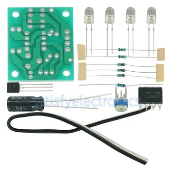 Комплект светодиодных дыхательных маяков LM358, набор для электронного производства, электронные комплекты, запчасти для поделок, Дыхательный маячок, комплект для поделок, Синяя мигающая лампа