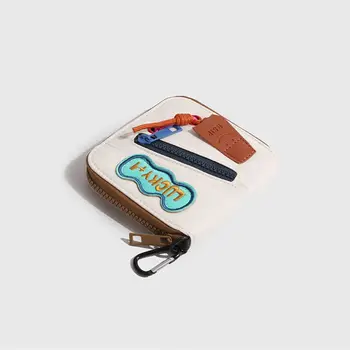 Контрастный цветной короткий кошелек Универсальная портативная маленькая сумка Кошелек для монет для женщин и девочек