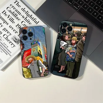Креативный Художественный Чехол Для Телефона с Рисунком Ван Гога Для iPhone 14 13 11 12 Pro 8 7 Plus X 13 Pro MAX XR XS MINI SE 2020 Черные Чехлы