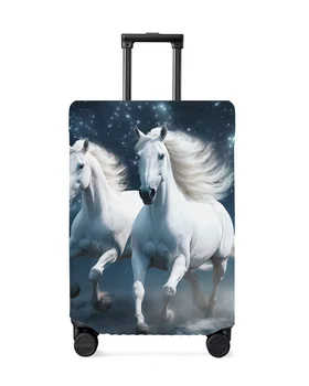 Лошадь, Звездное небо, облака, чехол для багажа, эластичный чехол для чемодана, чехол для пыли для багажа, чехол для дорожного чемодана 18-32 дюймов