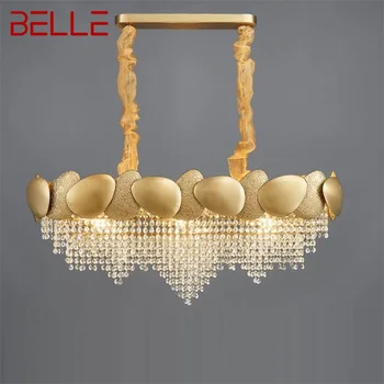 Люстра BELLE, креативный прямоугольный подвесной светильник, Постмодернистский светодиодный Золотой светильник для дома, гостиной, столовой