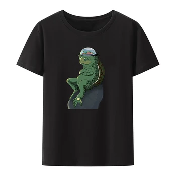 Лягушка с головой, полной воды Хлопчатобумажные футболки Креативного стиля Camisetas С Принтом Roupas Masculinas Уличная Одежда Топы Повседневные