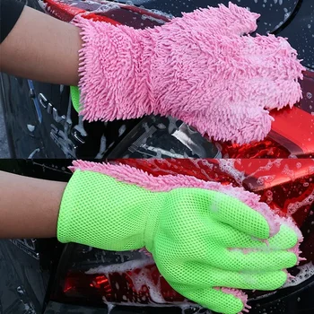 Микрофибры для чистки автомобиля перчатки мягкий анти-царапин водонепроницаемый автоматическая стиральная уход детализация кисти полотенца шайбы автомобильные аксессуары