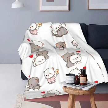 Милые бархатные одеяла с рисунком медведя Моти Брауни и Гомы из аниме-мультфильма для автомобиля-кровати, легкое тонкое плюшевое тонкое одеяло