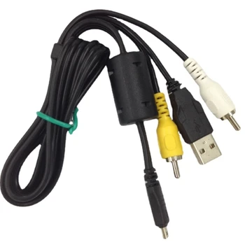 Мини-8-контактный кабель для передачи данных USB + AV с видео RCA для Nikon J60A
