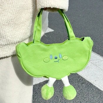 Модная холщовая сумка через плечо с милым мультяшным овощем, универсальная женская сумка Sweet Girls, японская сумка на молнии через плечо