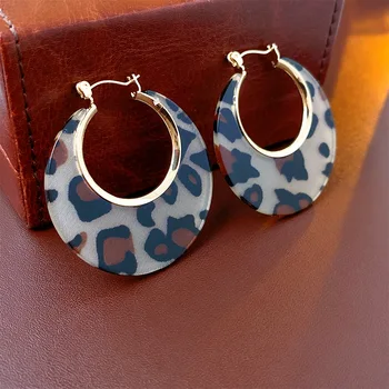 Модные женские серьги с леопардовым принтом Creative Circle, серьги-кольца продвинутого дизайна для женщин, модные универсальные украшения
