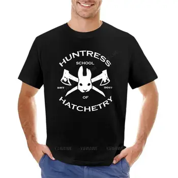 мужская футболка с круглым вырезом, футболка Huntress School of Hatchetry v. 2, футболка с коротким рукавом, футболки с кошками, футболки для мужчин