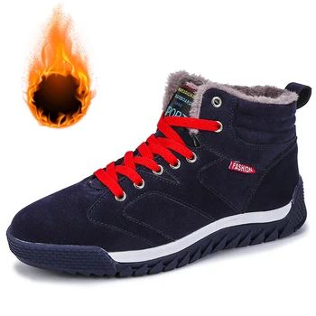 Мужские зимние кроссовки LWZBTOC с плюшем внутри, теплая спортивная обувь, зимние кроссовки со средним верхом, большие размеры 45, 46, 47, 48
